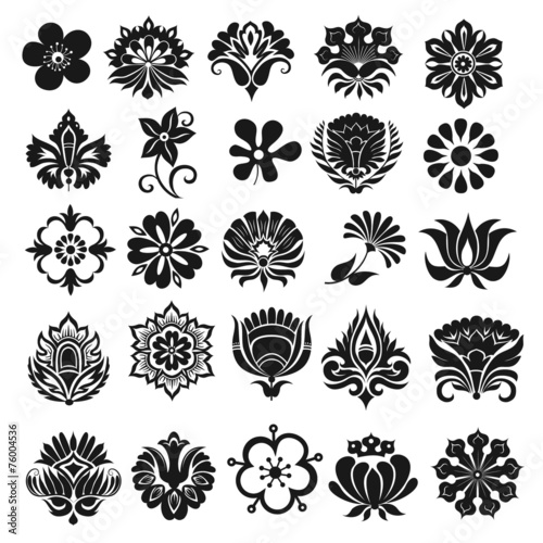 Set of graphical icons flowers