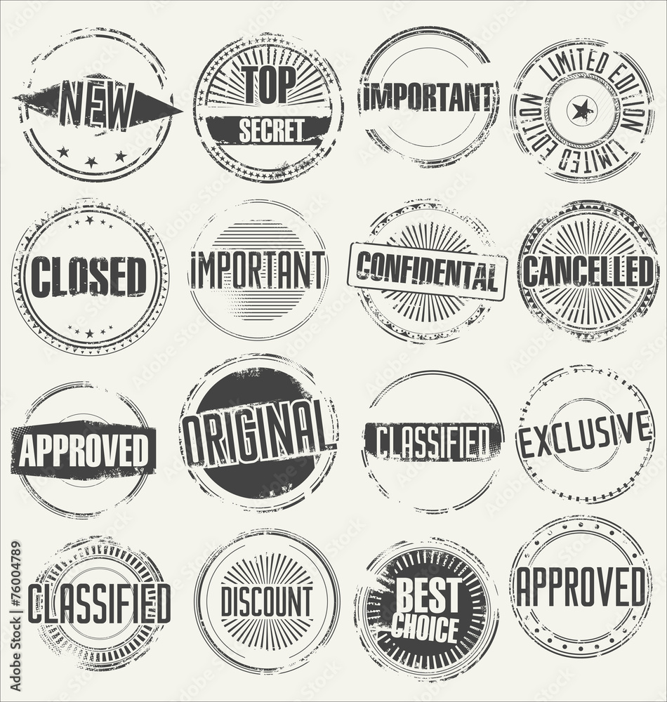 Collection of grunge rubber stamps