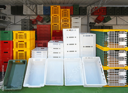 Plastic crates photo