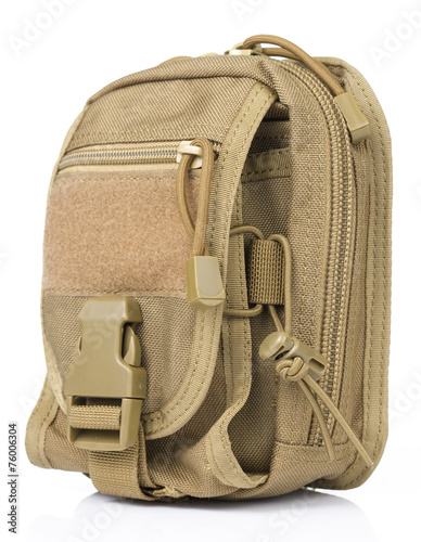 Brown Tactical pouch in White background