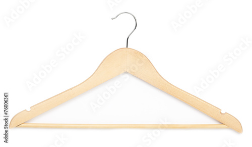 Brown Wooden hanger in white background