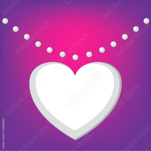 valentines background with a heart shape necklace