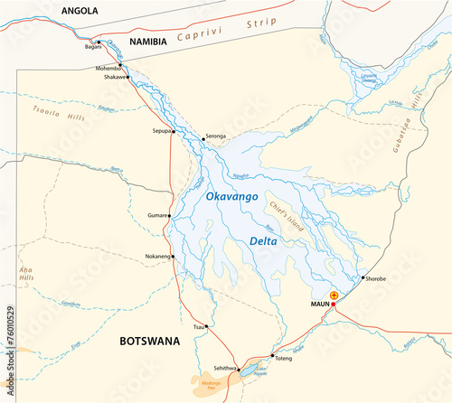 okavango delta map photo