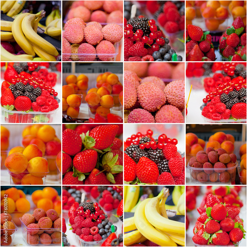 Fototapeta Naklejka Na Ścianę i Meble -  Fruit market collage