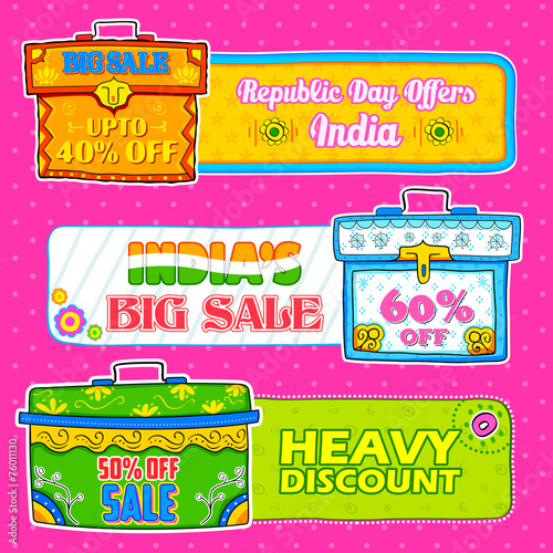 trunk box showing Indian kitsch art for sale and promotion