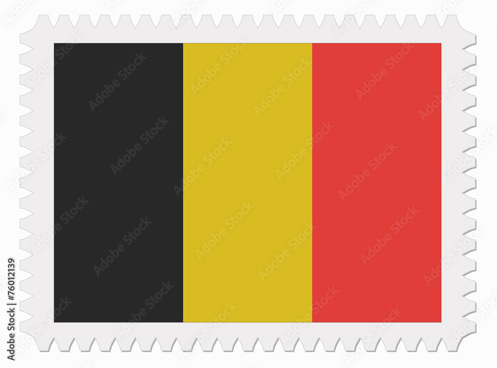 Fototapeta premium Belgium flag stamp