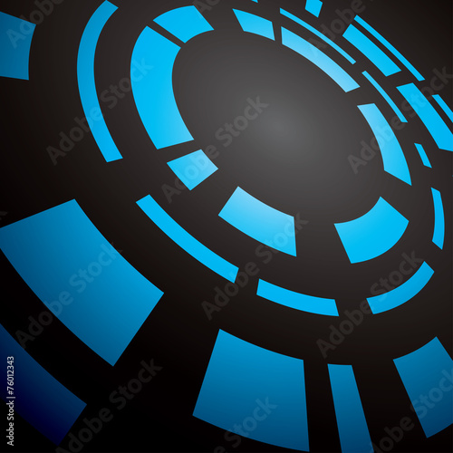 black background with blue abstraction - vector