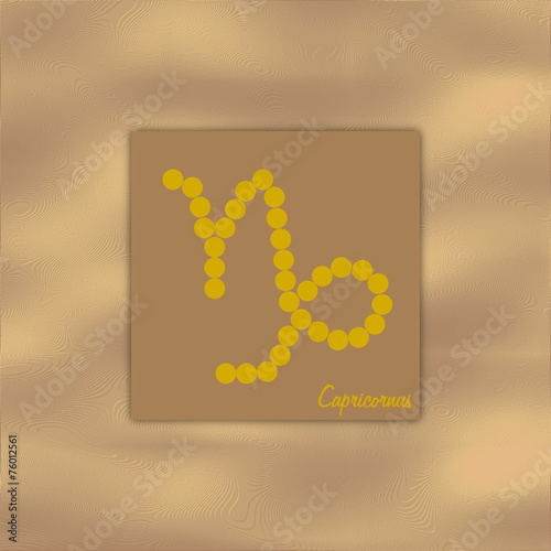 Symbol Sternzeichen Steinbock auf Element Erde in Farbe braun