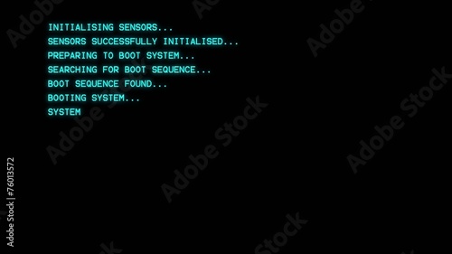 Computer boot log Cyan (BIOS style)