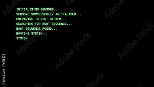 Computer boot log Green (BIOS style)