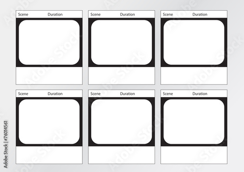 TV commercial frame storyboard template x6