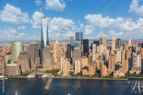 Aerial View of New York at Dusk