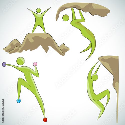 Rock Climbing Icon Set