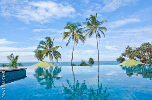 Infinity Swimming Pool In A Tropical Hotel, Negambo, Sri Lanka