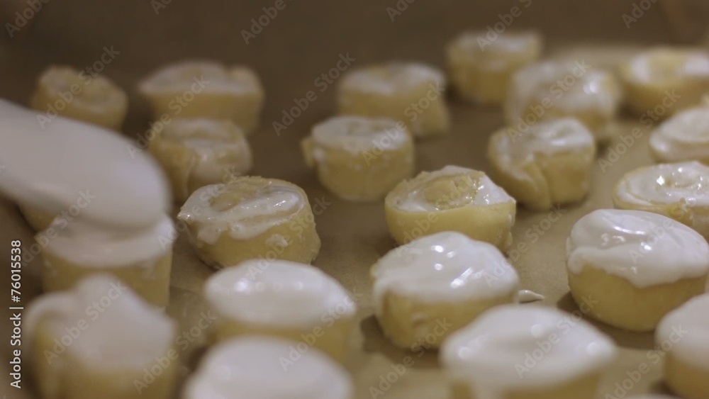 She smears white cream biscuits She smears white cream biscuits