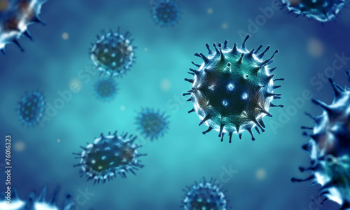 Covid 19 or flu or monkeypox  virus 3d photo