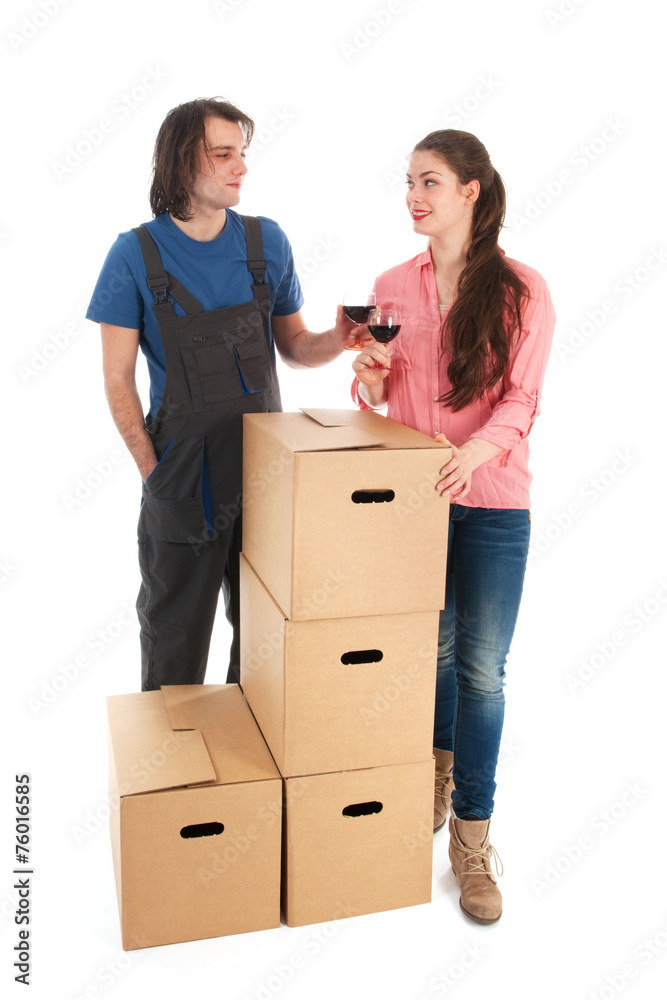 Young couple with new house Young couple with new house