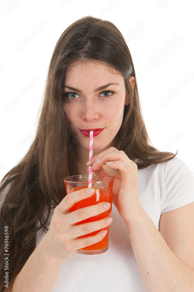 Girl drinking lemonade Girl drinking lemonade