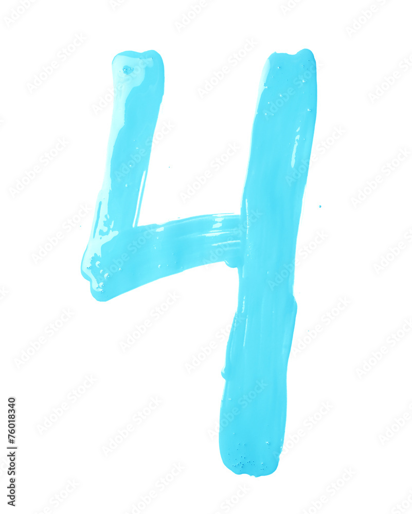 Hand drawn with oil paint digit Hand drawn with oil paint digit