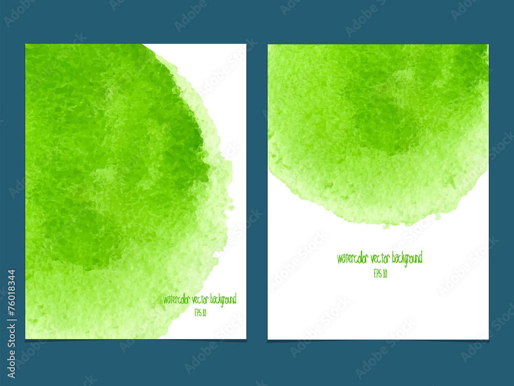 Naklejka premium Vector background with watercolor green.