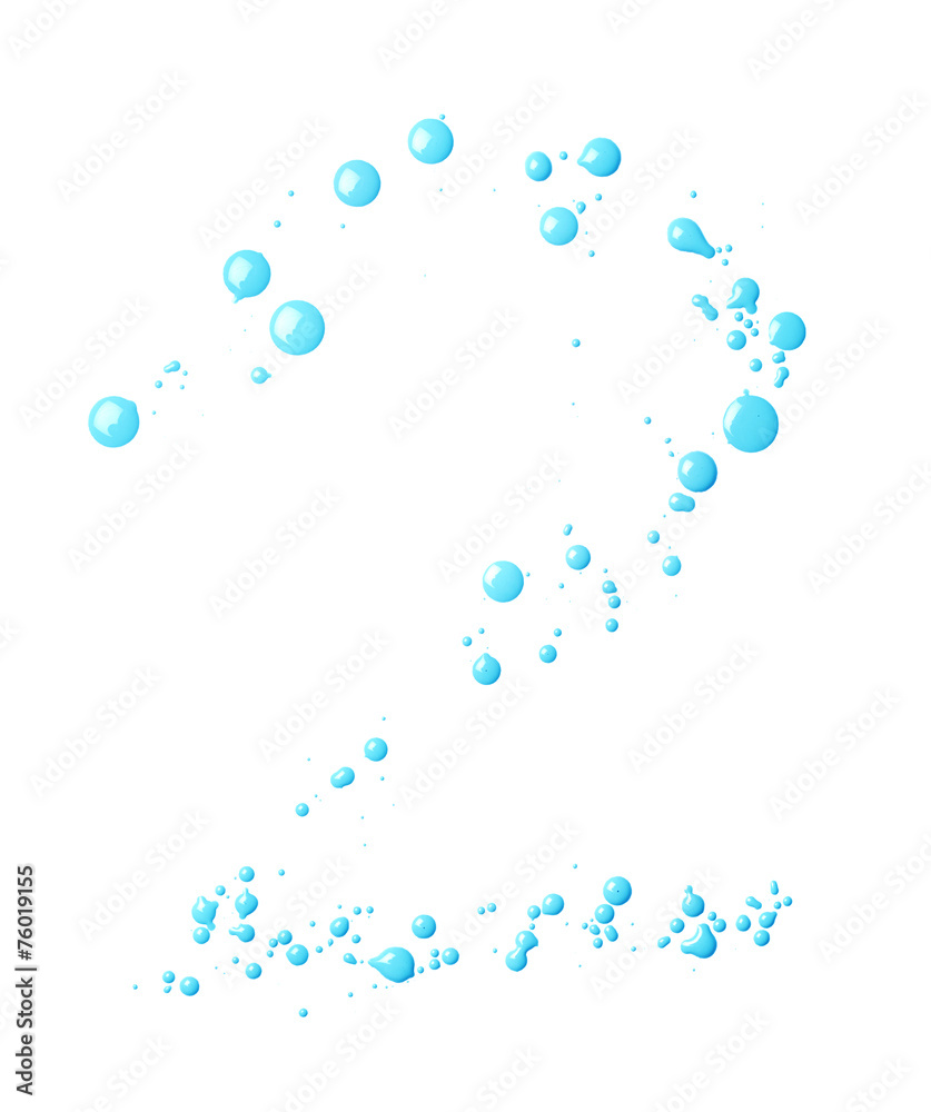 Digit made with multiple paint spills Digit made with multiple paint spills