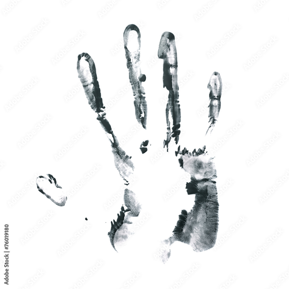 Fototapeta premium Hand palm oil paint print