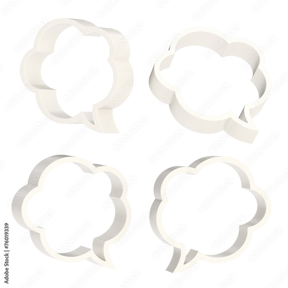 Cloud shaped text bubbles isolated Cloud shaped text bubbles isolated