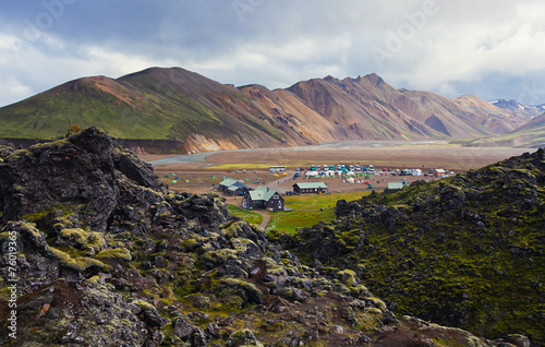 Famous Icelandic hiking destination, Iceland, landmannalaugar photo