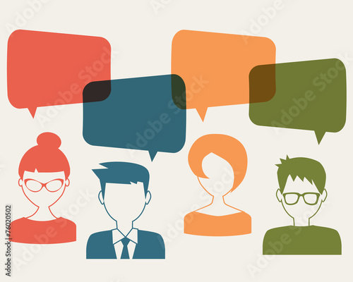 people icons with chat speech bubbles