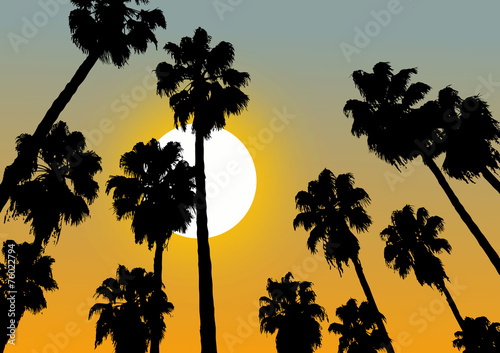 Relax vector sunset scene