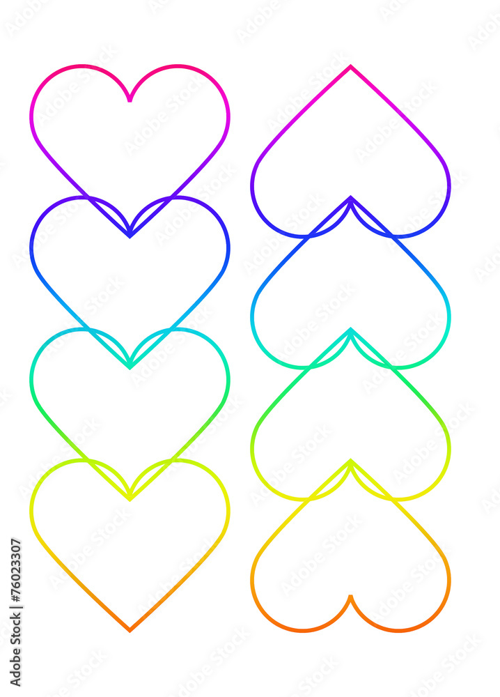 corazones de arcoiris