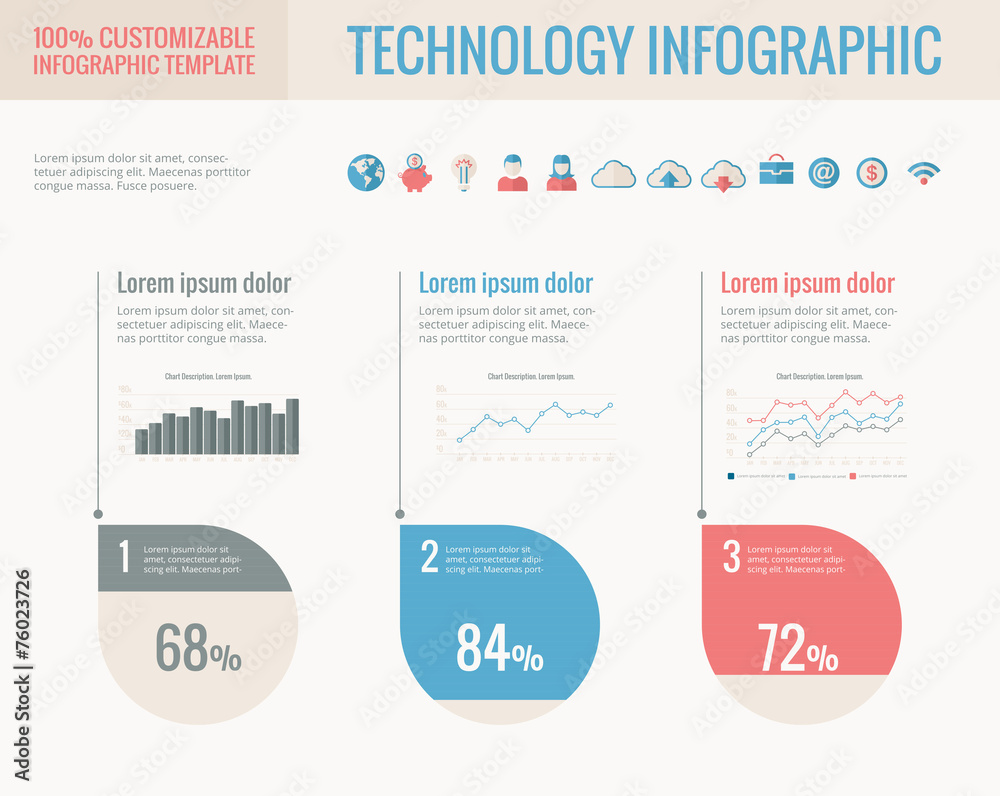 Obraz premium Technology Infographic Elements