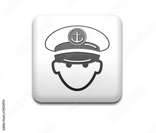 Boton cuadrado blanco 3D capitan de barco photo