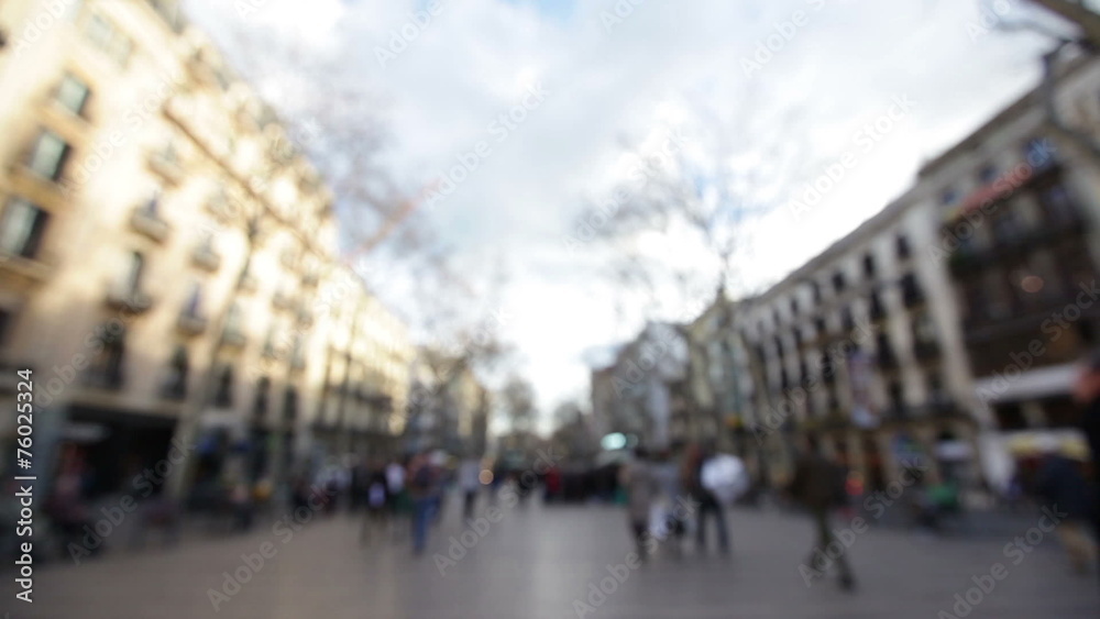 Barcelona La Rambla walking street background Barcelona La Rambla walking street background