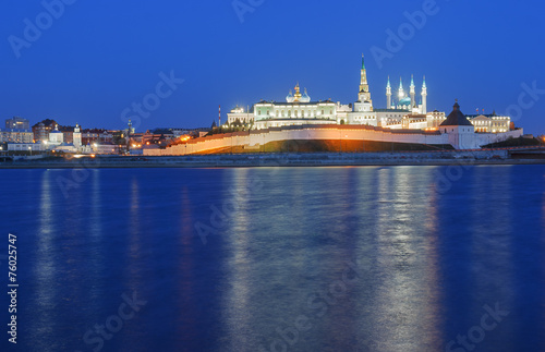 Kazan Kremlin by the river in the evening twilight © Igor Gorshkov