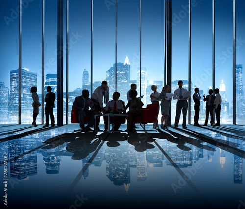 Business People Silhouette Comapany Working Togetherness Concept