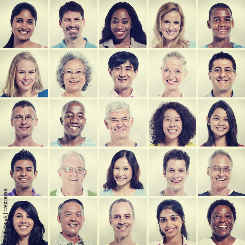Protrait of Group Diversity People Community Happiness Concept Protrait of Group Diversity People Community Happiness Concept