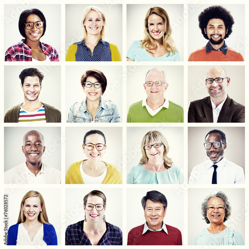 Portrait Group Diversity People Community Happiness Concept