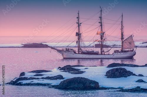 sailing ship in Antarctica