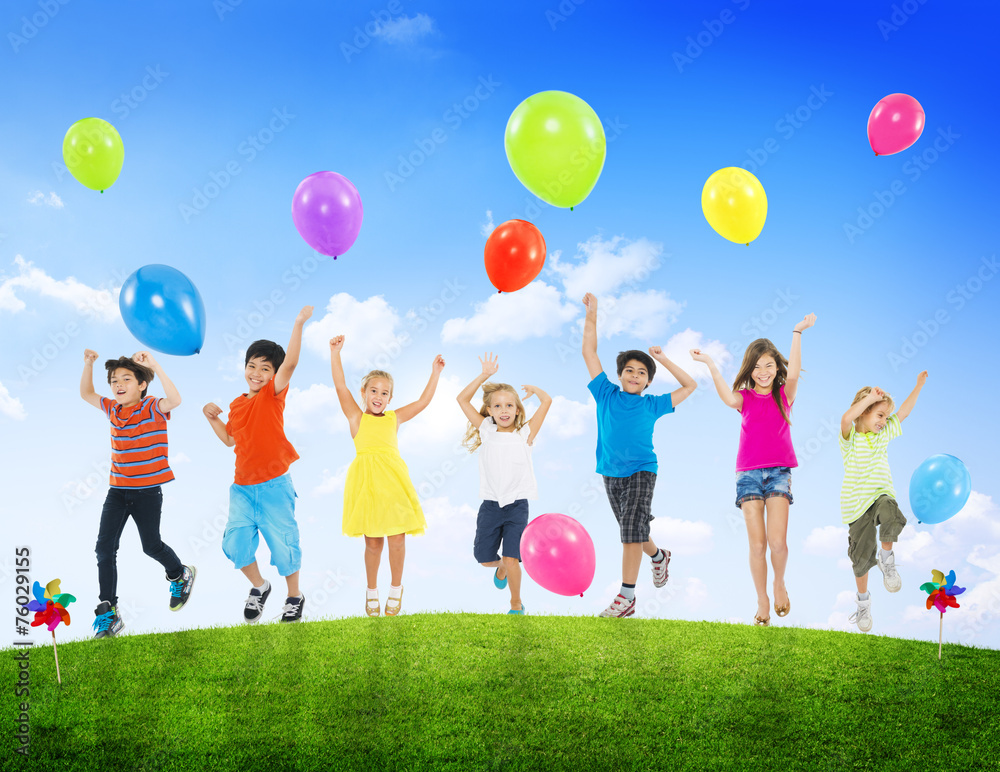 Children Kids Fun Summer Balloon Celebration Lifestyle Concept Children Kids Fun Summer Balloon Celebration Lifestyle Concept