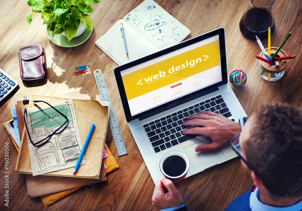 Web Design Online Technology Working Office Concept - obrazy, fototapety, plakaty 