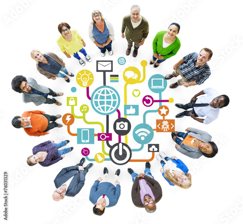 Global Communications Social Network Togetherness Concept