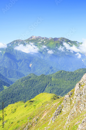 Mt. Norikura seen from Mt. Yakedake photo