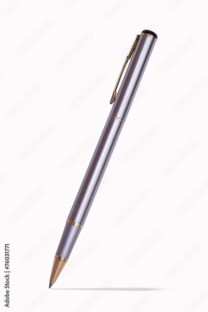 Metal ball pen isolated on white background Metal ball pen isolated on white background