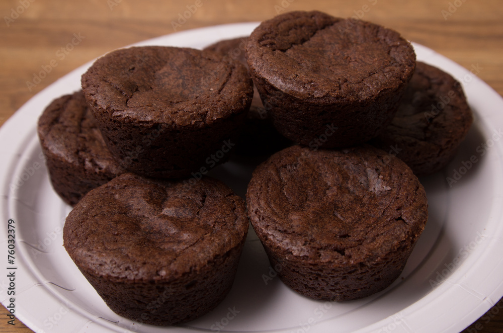 Mini brownies on a plate Mini brownies on a plate