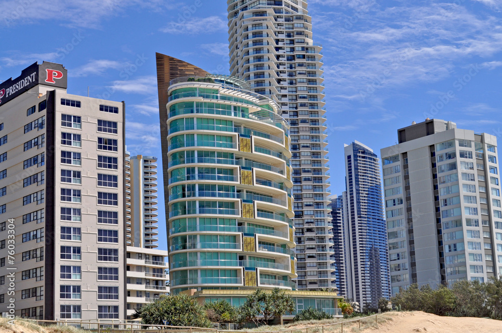 Beach cityscape. Gold Coast City in Queensland, Australia.