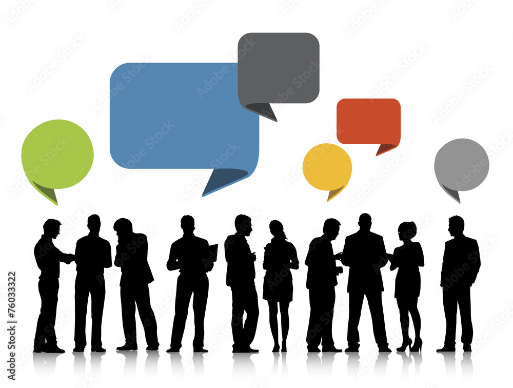 Silhouette of Business People with Speech Bubbles Silhouette of Business People with Speech Bubbles