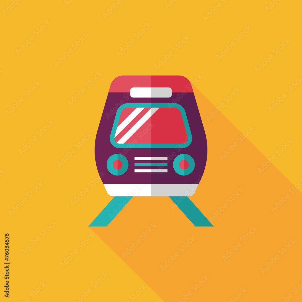 Transportation train flat icon with long shadow,eps10 Transportation train flat icon with long shadow,eps10