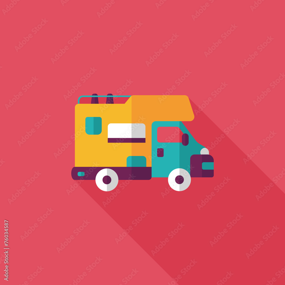 Transportation moving truck flat icon with long shadow,eps10 Transportation moving truck flat icon with long shadow,eps10