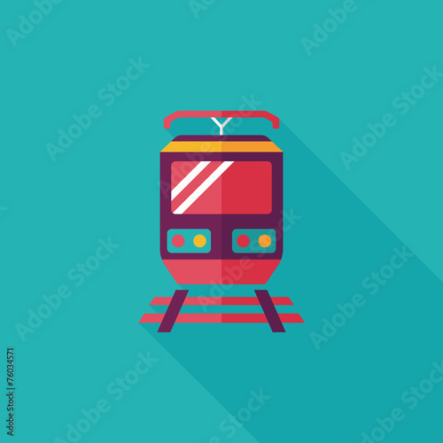 Transportation train flat icon with long shadow,eps10